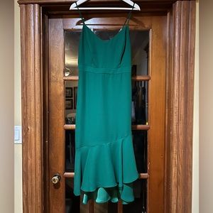 Banana Republic Silky Dark Green Spaghetti Strap Dress - Size 6